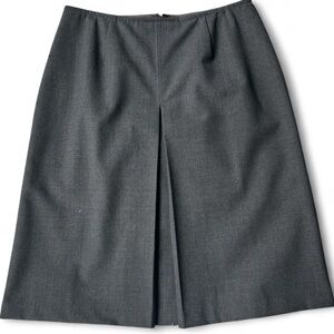 Eddie Bauer Gray A-Line Pleated Work Skirt